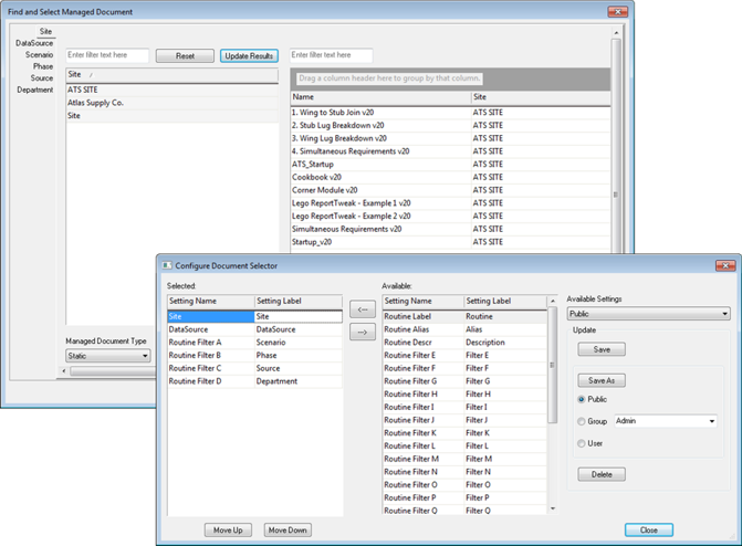 Managed Document Selector Managed Document Selector